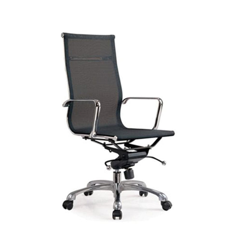 Reproduction Group Executive Mesh, chaise de bureau, en cuir artificel et aluminium, noir