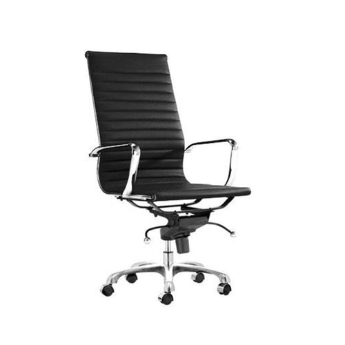 Reproduction Group Executive, chaise de bureau, en cuir artificel et aluminium, noir