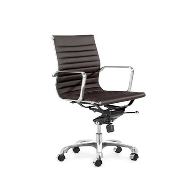 Reproduction Group Management, chaise de bureau, en cuir artificel et aluminium, noir