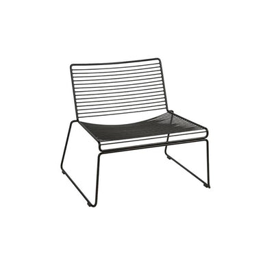 Reproduction Hee, fauteuil ou chaise lounge, en métal peint, noir