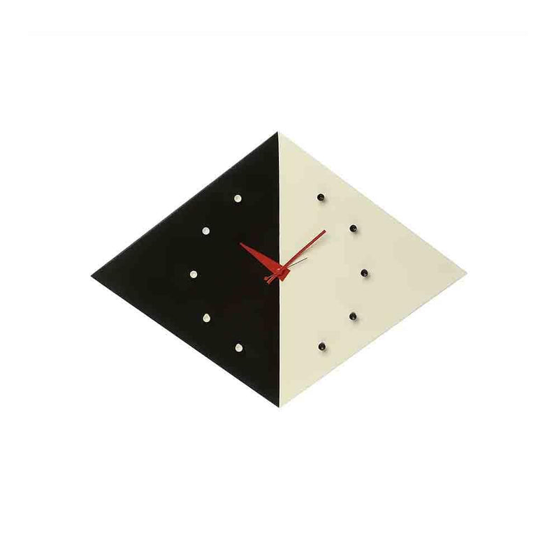 Reproduction Kite, horloge murale, en bois et métal, noir / crème