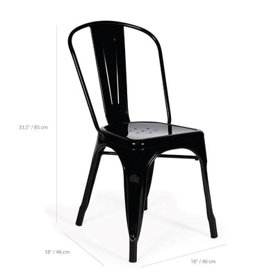 Reproduction Marais A, chaise de salle à manger de type industriel, en métal, dimensions