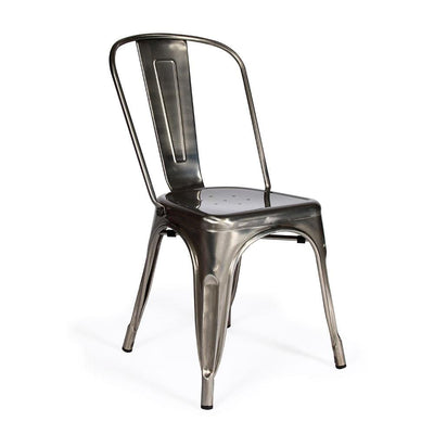 Reproduction Marais A, chaise de salle à manger de type industriel, en métal, métal