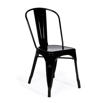 Reproduction Marais A, chaise de salle à manger de type industriel, en métal, noir