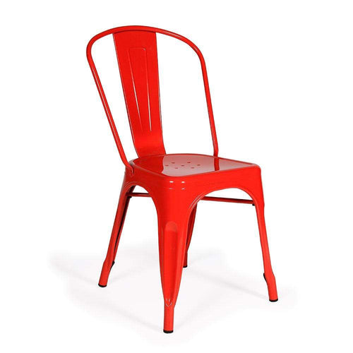 Reproduction Marais A, chaise de salle à manger de type industriel, en métal, rouge