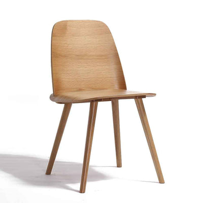 Reproduction Nerd, chaise de salle à manger, en placage de bois, naturel