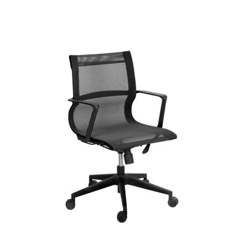 Reproduction Office Mesh, chaise de bureau, en aluminium et en PVC, noir