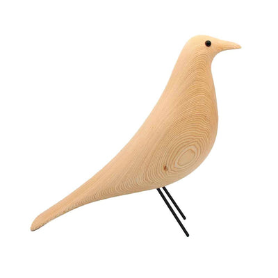 4U Oiseau décoratif, objet de décoration coloré, en résine et bois, naturel