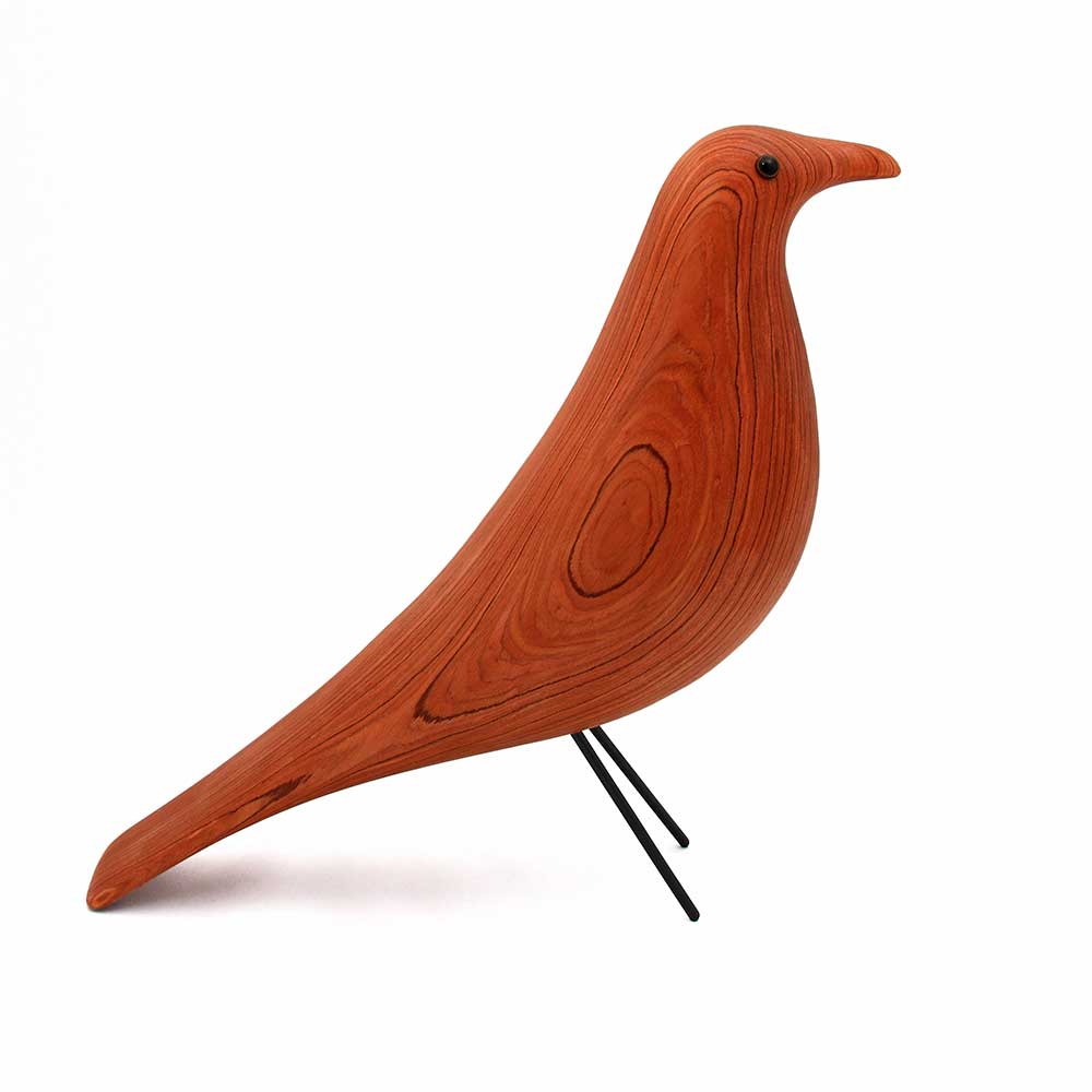 4U Oiseau décoratif, objet de décoration coloré, en résine et bois, teck