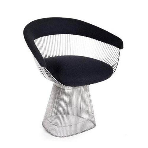 Reproduction Platner, chaise de salle à manger, en acier, polyuréthane et fibre de verre, nickel