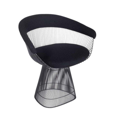 Reproduction Platner, chaise de salle à manger, en acier, polyuréthane et fibre de verre, noir