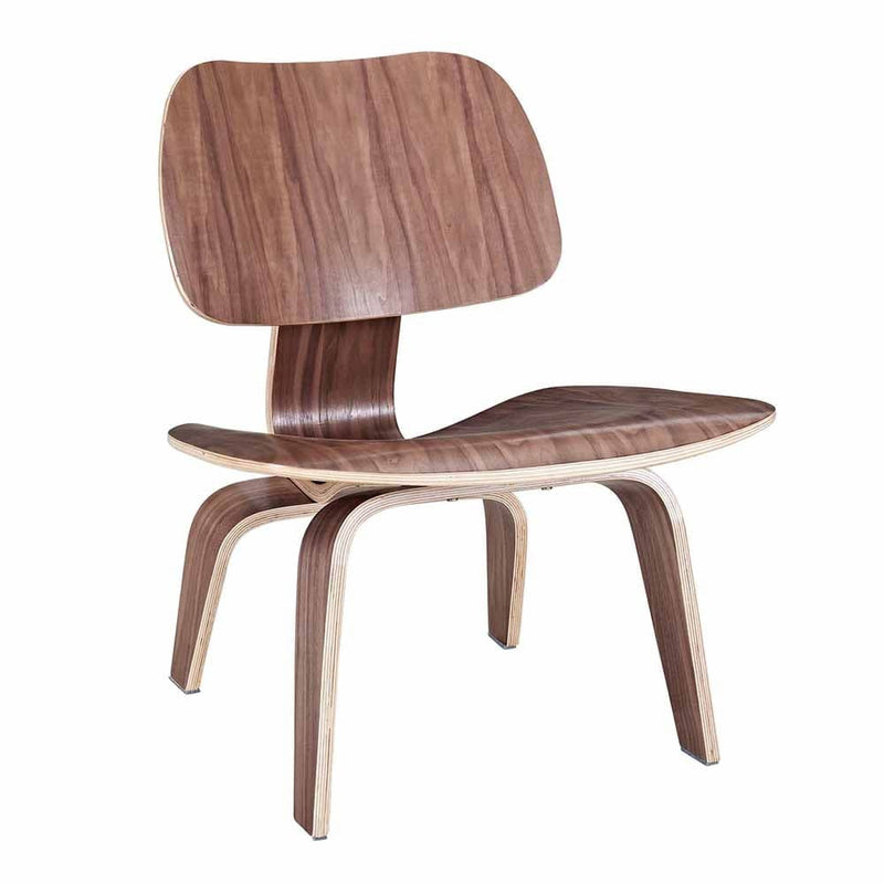 Reproduction Plywood LCW, chaise de détente, en placage de bois, noyer