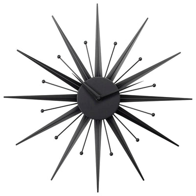 Reproduction Sunray, horloge murale, en métal, noir