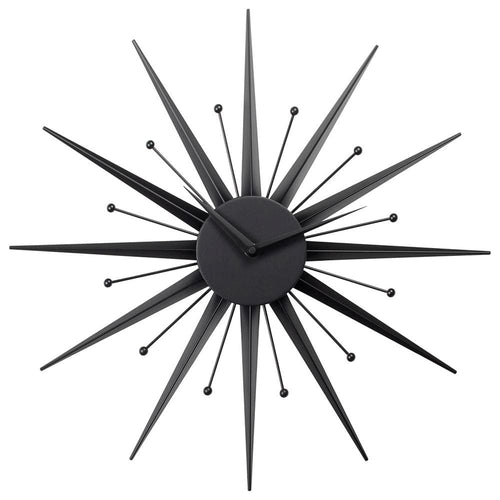 Reproduction Sunray, horloge murale, en métal, noir