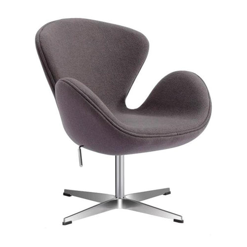 Reproduction Swan, fauteuil, en laine et aluminium, gris foncé