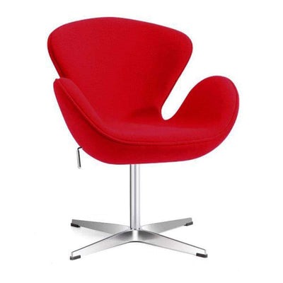 Reproduction Swan, fauteuil, en laine et aluminium, rouge
