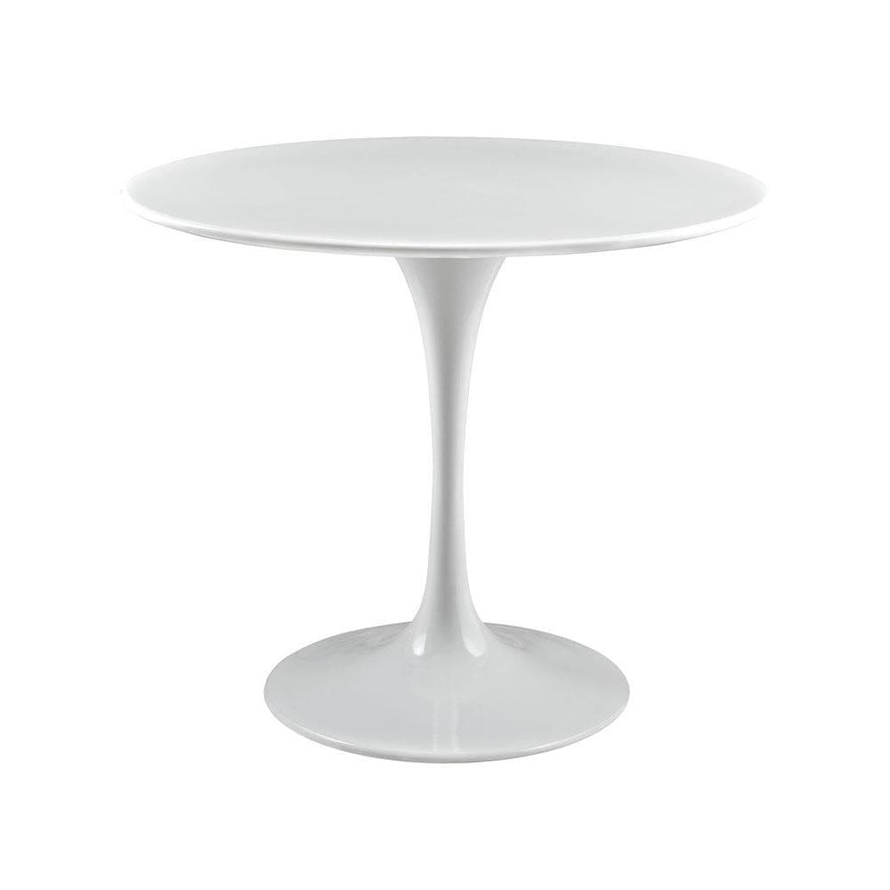 Reproduction Tulipe, table à dîner, en aluminium et mdf, blanc, 36"