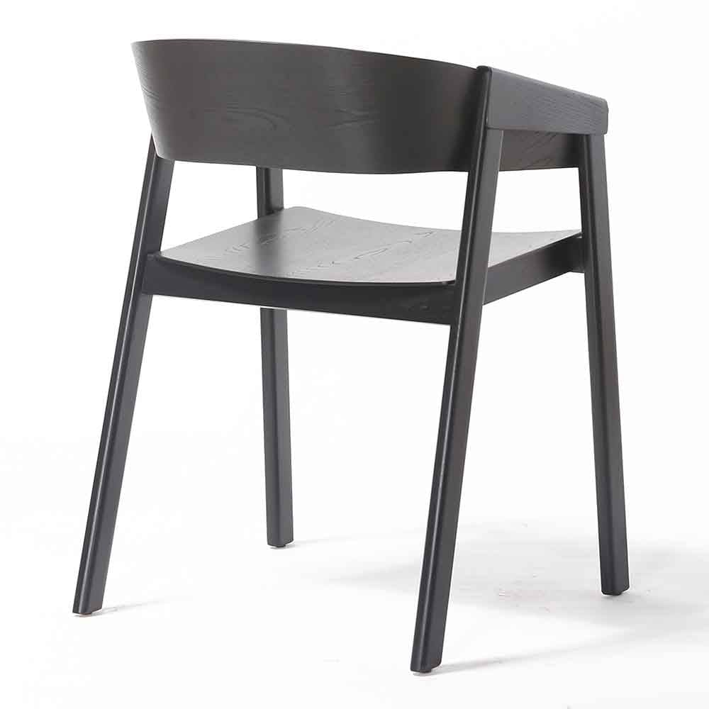 Reproduction Cover, chaise de salle à manger, en placage de bois, noir