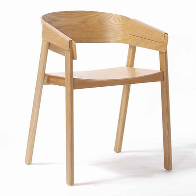 Reproduction Cover, chaise de salle à manger, en placage de bois, naturel