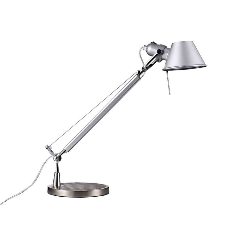 Reproduction Tolo, lampe de table et de bureau articulée, en aluminium, gris