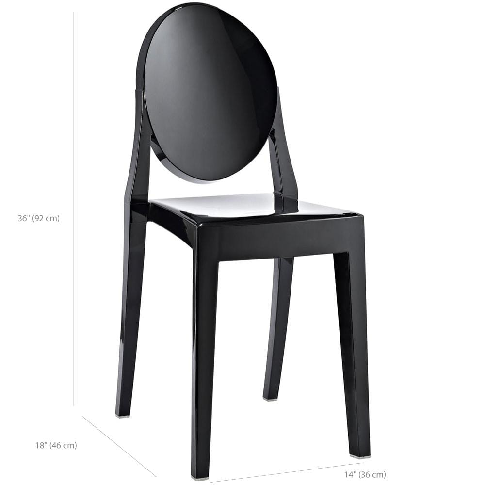 Reproduction Victoria Ghost, chaise de salle à manger, en polycarbonate, dimensions