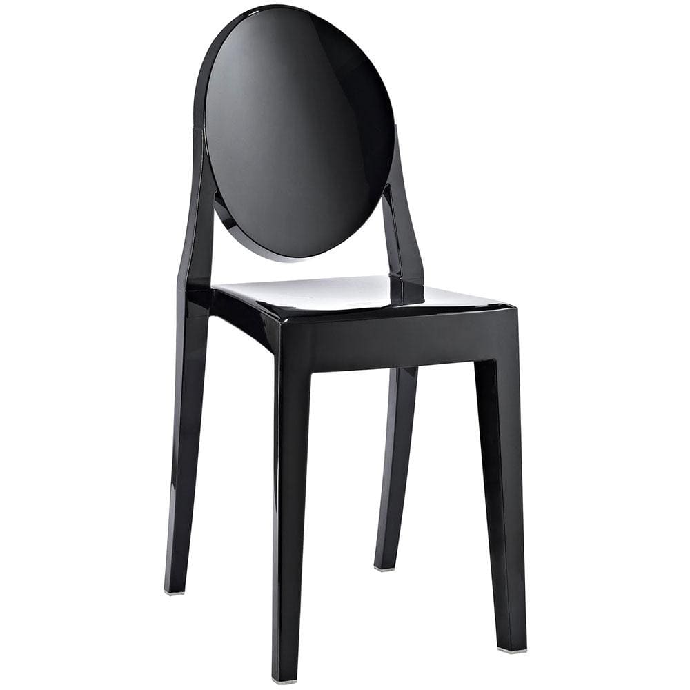 Reproduction Victoria Ghost, chaise de salle à manger, en polycarbonate, noir