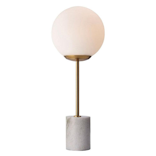 Sélection Nüspace Lova, lampe de table, en marbre, verre et métal, blanc