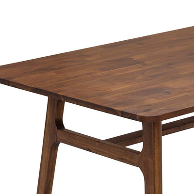 Collection Remix Nüspace : Table à dîner en bois d'acacia, accents Mid-Century. Lignes épurées, bois massif, accueillant jusqu'à 6 convives pour des repas conviviaux.