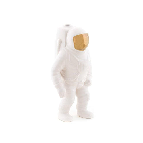 Seletti Starman, vase en forme d’astronaute, en porcelaine, blanc