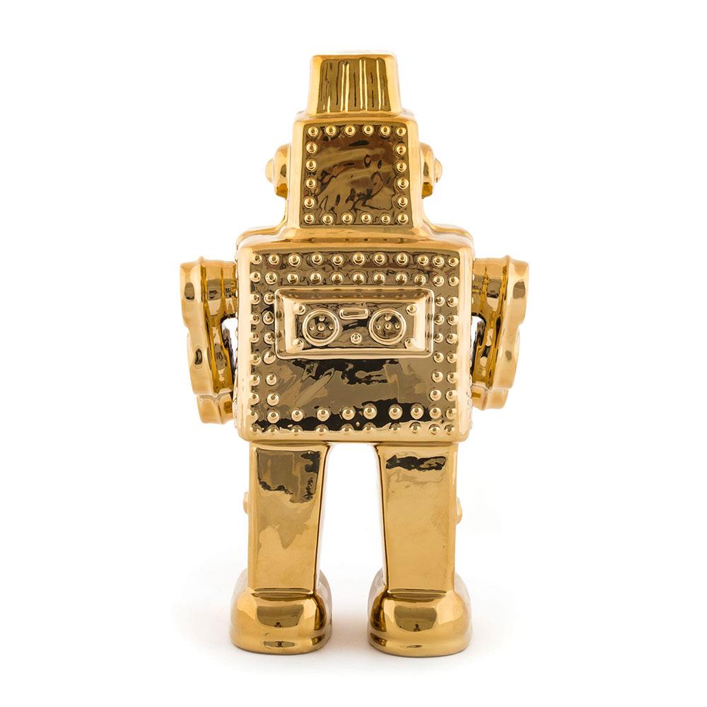Seletti My Robot, objet de décoration, en porcelaine, or