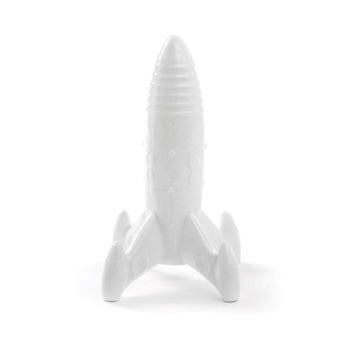 Seletti My Spaceship, objet de décoration en forme de fusée, en porcelaine, blanc