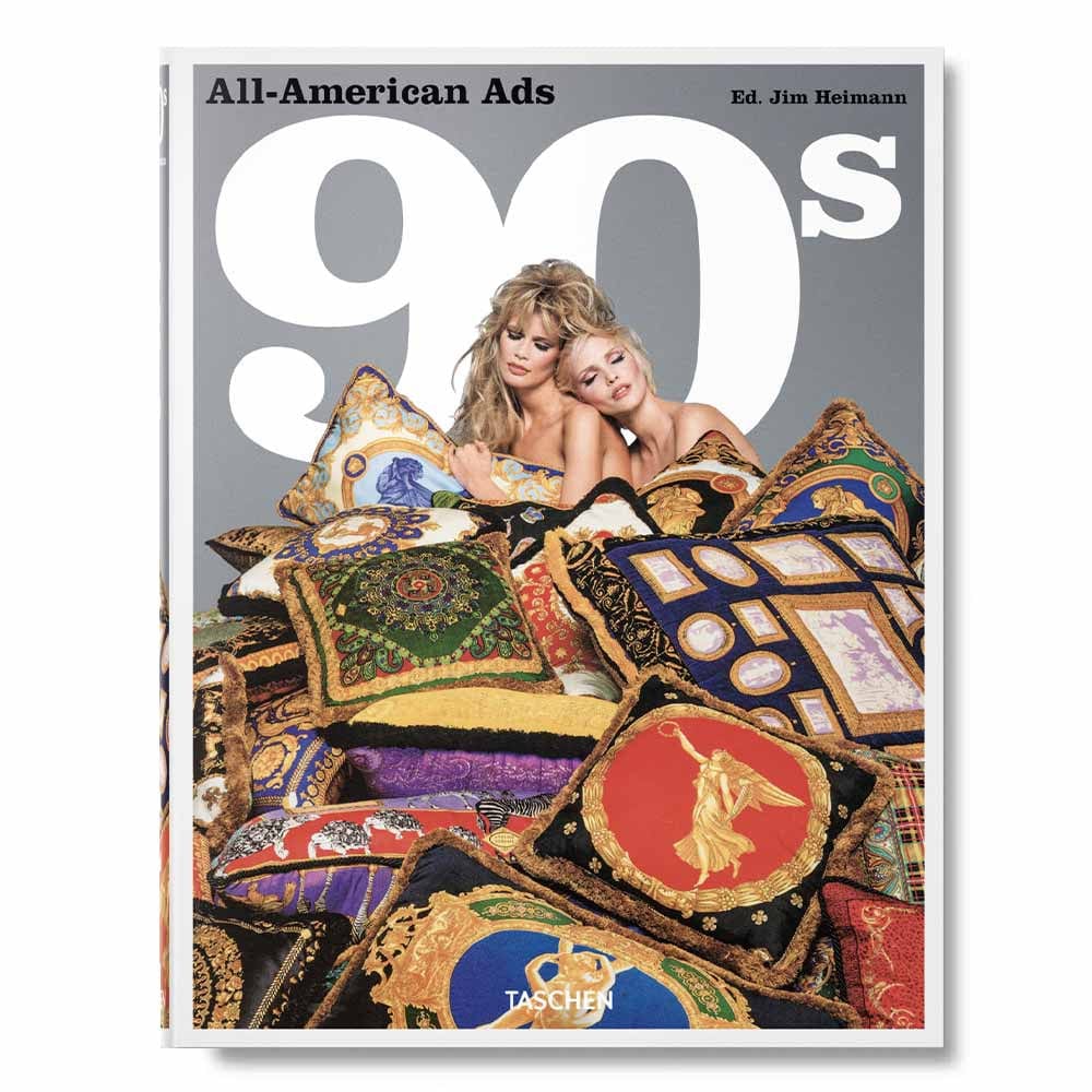 Taschen All-American Ads of the 90s, livre d’art. Revisitez les années 1990 grâce à ce volumineux recueil des perles publicitaires qui ont convaincu la génération X et les baby-boomers d’acheter