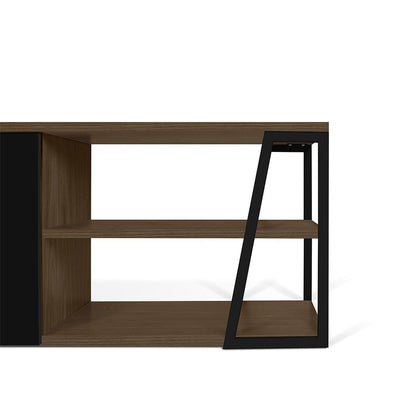 TemaHome Albi, meuble tv, en bois et métal, noyer / noir