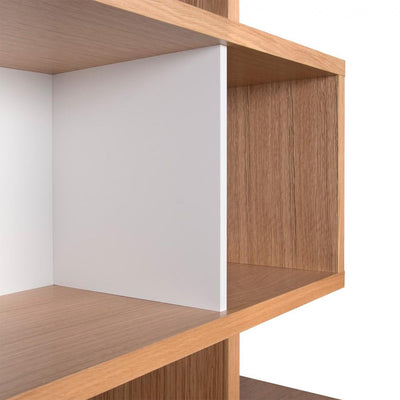 TemaHome London 003, bibliothèque d’une hauteur de 220 cm, en bois, chêne / blanc