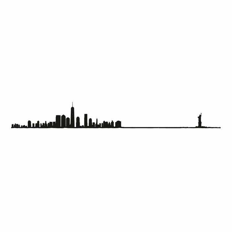 The Line New York, objet de décoration représentant une ville, en métal, noir / moyenne
