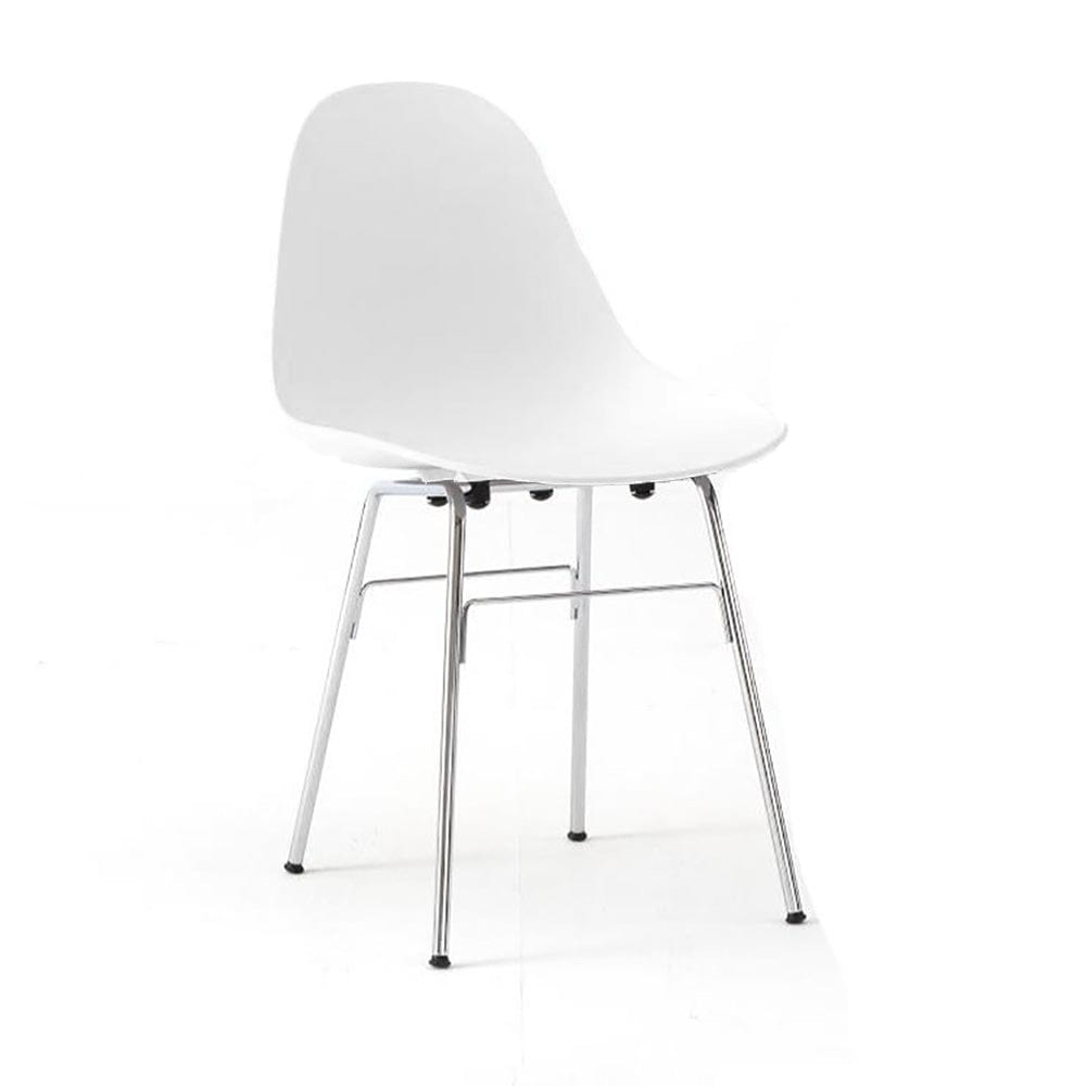 TA par TOOU Design, chaise d'intérieur multifonctionnelle, base chrome, assise blanche