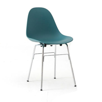 TA par TOOU Design, chaise d'intérieur multifonctionnelle, base chrome, assise bleu océan
