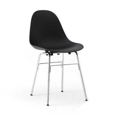 TA par TOOU Design, chaise d'intérieur multifonctionnelle, base chrome, assise noir