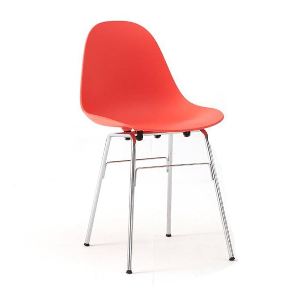 TA par TOOU Design, chaise d'intérieur multifonctionnelle, base chrome, assise rouge