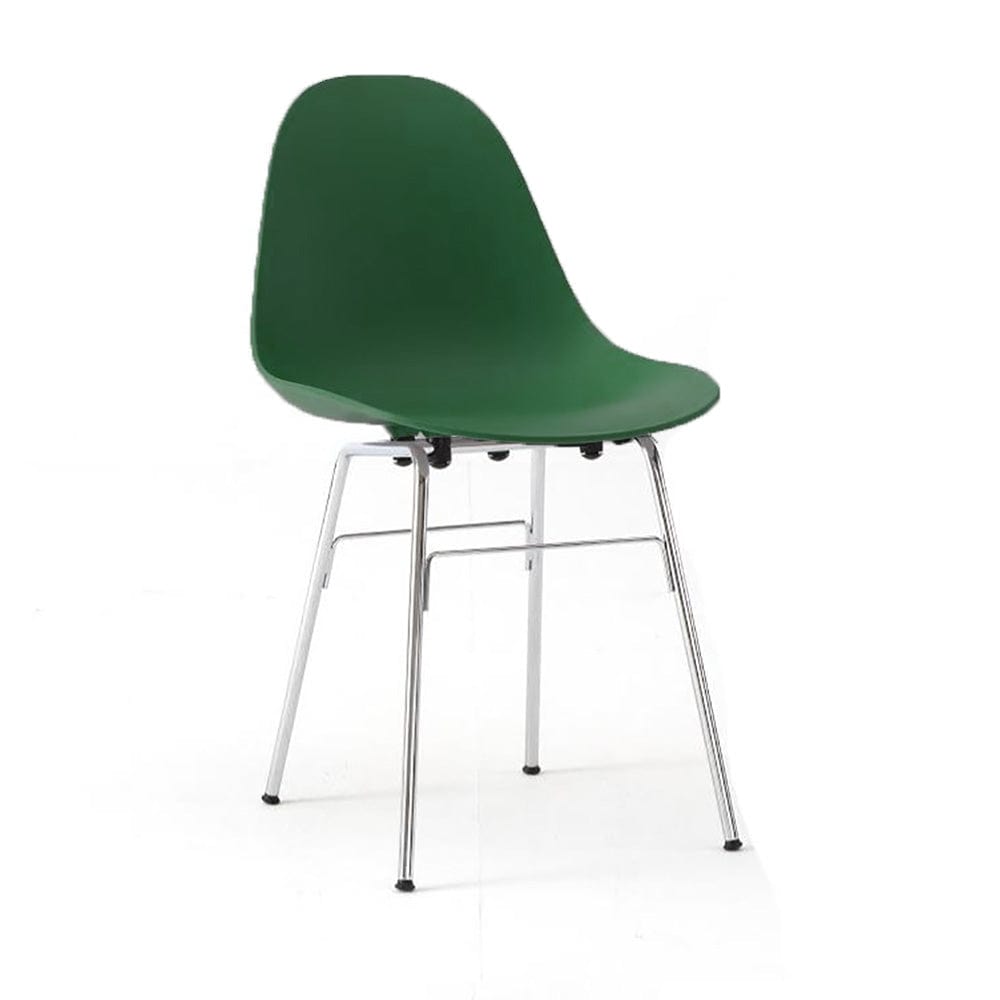 TA par TOOU Design, chaise d'intérieur multifonctionnelle, base chrome, assise verte foncé