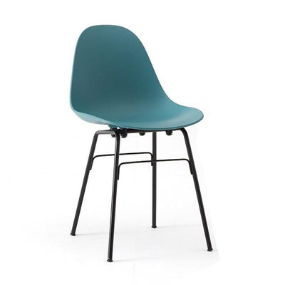 TA par TOOU Design, chaise d'intérieur multifonctionnelle, base noir, assise bleu océan