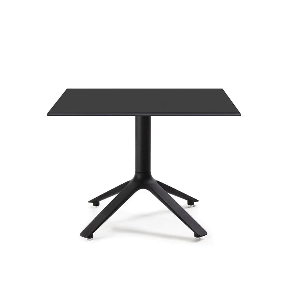 TOOU EEX, table d'appoint carrée pour l'intérieur et l'extérieur, en métal et polypropylène, noir