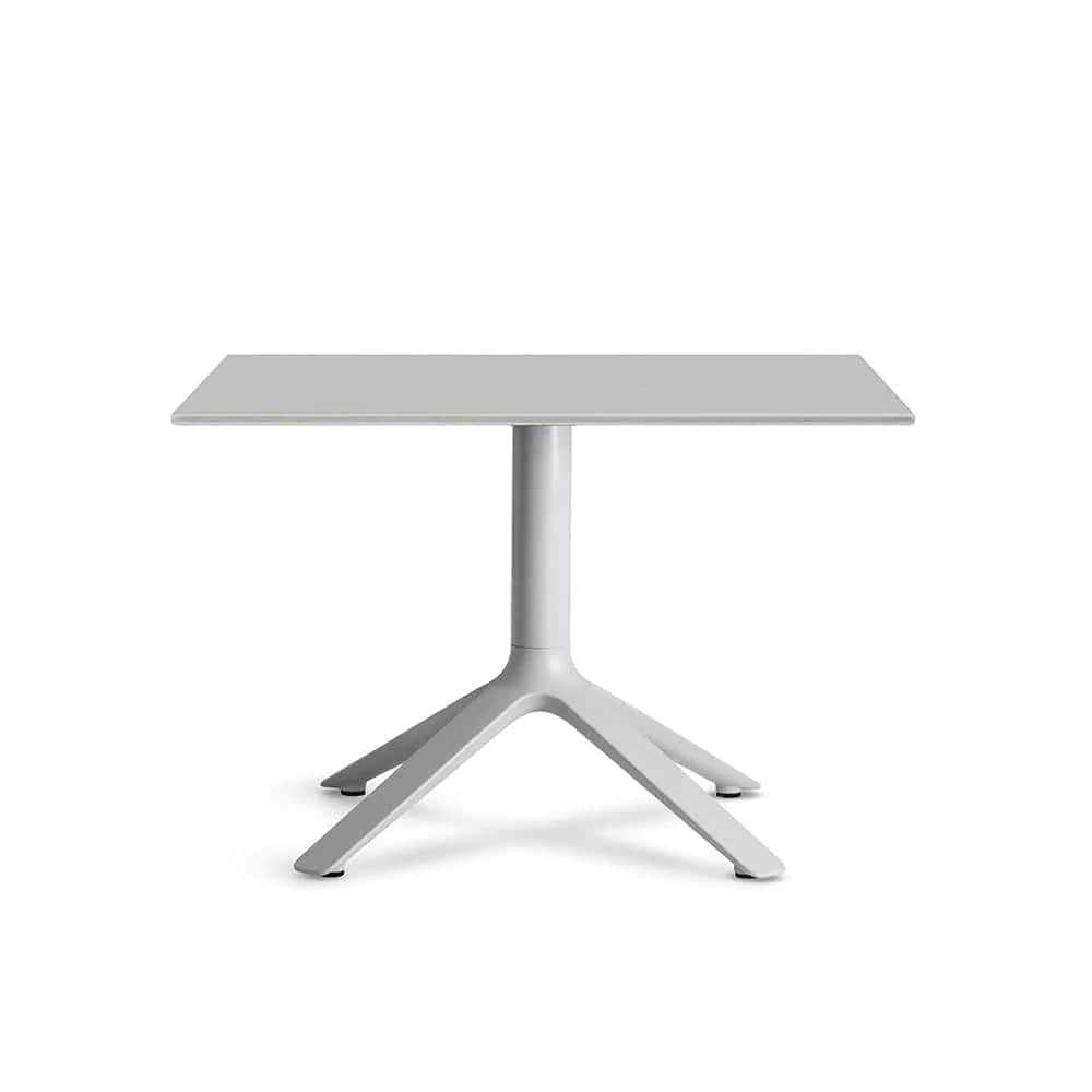 TOOU EEX, table d'appoint carrée pour l'intérieur et l'extérieur, en métal et polypropylène, gris clair