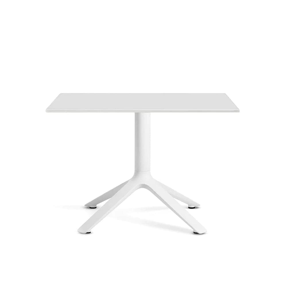 TOOU EEX, table d'appoint carrée pour l'intérieur et l'extérieur, en métal et polypropylène, blanc