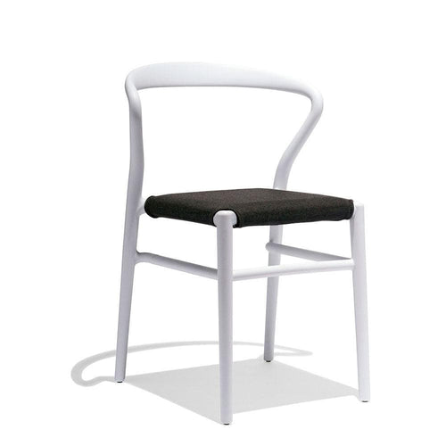 TOOU Joi TwentyFour, chaise à dîner pour usage intérieur et extérieur, en polypropylène et tissu, blanc / anthracite