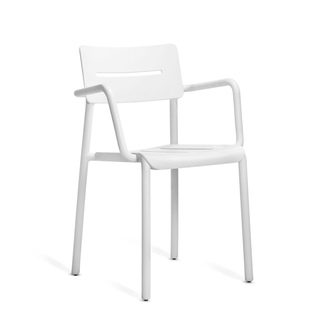 TOOU OUTO 12, chaise à dîner empilable pour usage intérieur et extérieur, en polypropylène, blanc