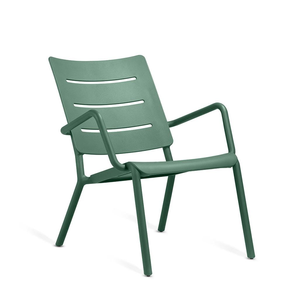 TOOU OUTO, chaise lounge pour usage intérieur et extérieur, en polypropylène, vert foncé
