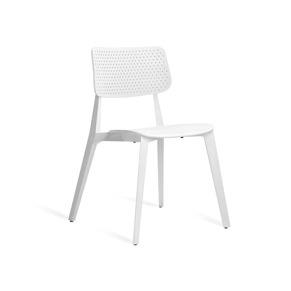 TOOU Stellar perforée, chaise à dîner pour usage intérieur et extérieur, en polypropylène, blanc