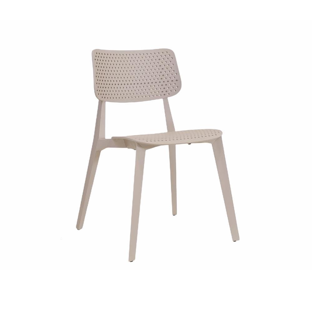 TOOU Stellar perforée, chaise à dîner pour usage intérieur et extérieur, en polypropylène, gris