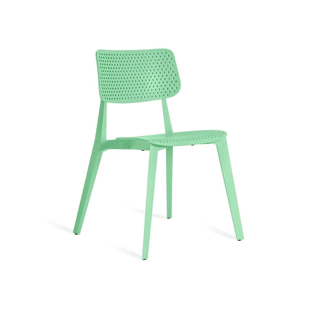 TOOU Stellar perforée, chaise à dîner pour usage intérieur et extérieur, en polypropylène, vert menthe